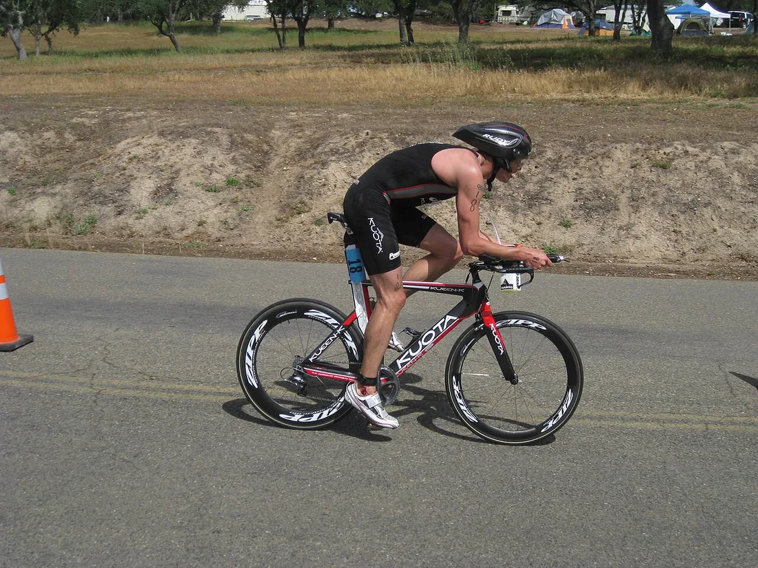 Andy Potts on the bike course at Wildflower in 2009, the year he won the long course