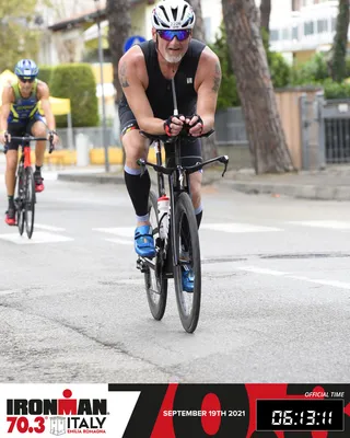 Arthur Mayo on the bike at IRONMAN 70.3 Italy, Emilia-Romagna, 2021